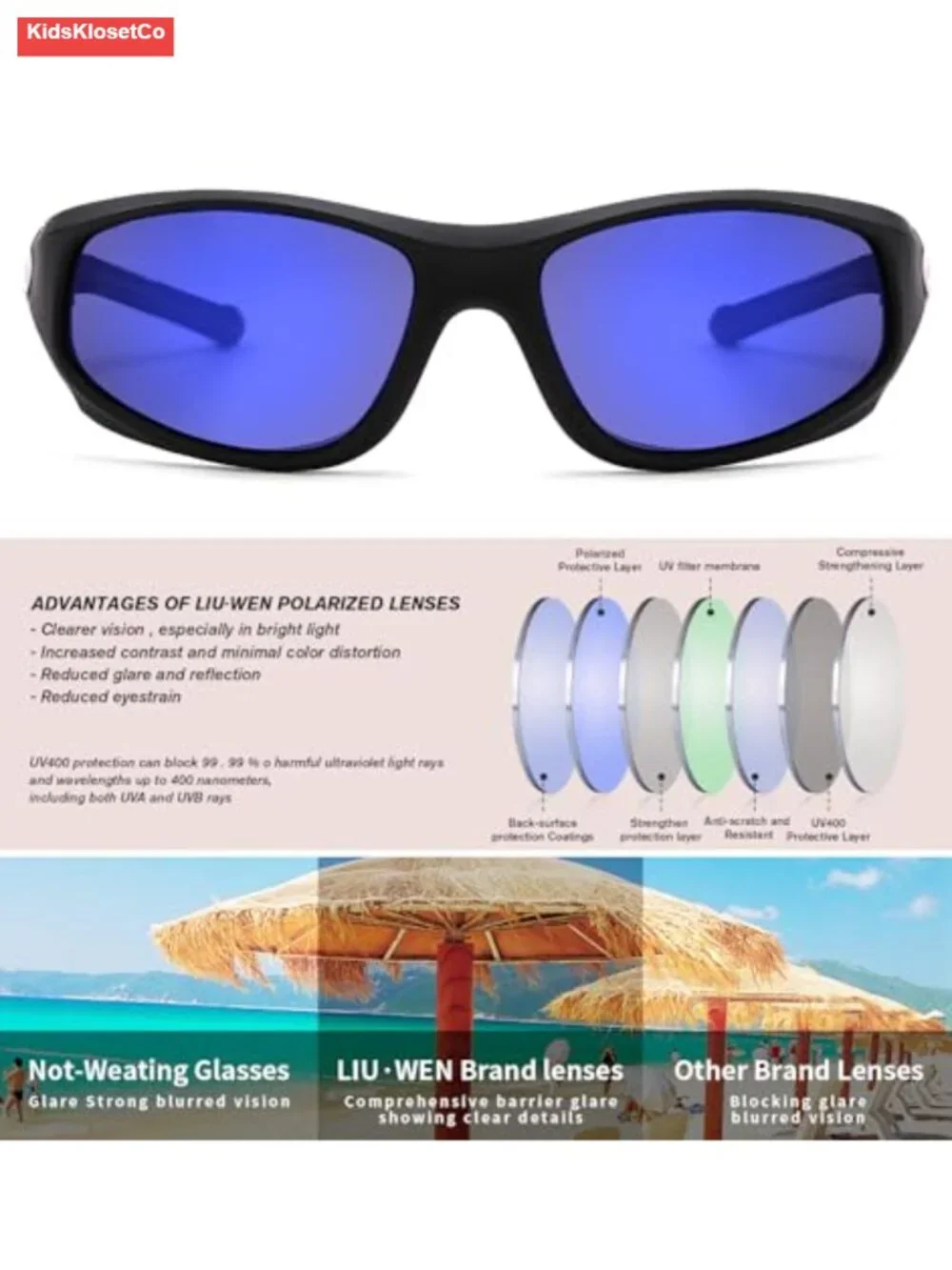 Kids Sports Baseball Polarized Sunglasses Flexible Shades With Strap
